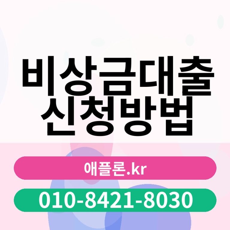 비상금대출 신청방법 | 애플론.kr | 010-8421-8030