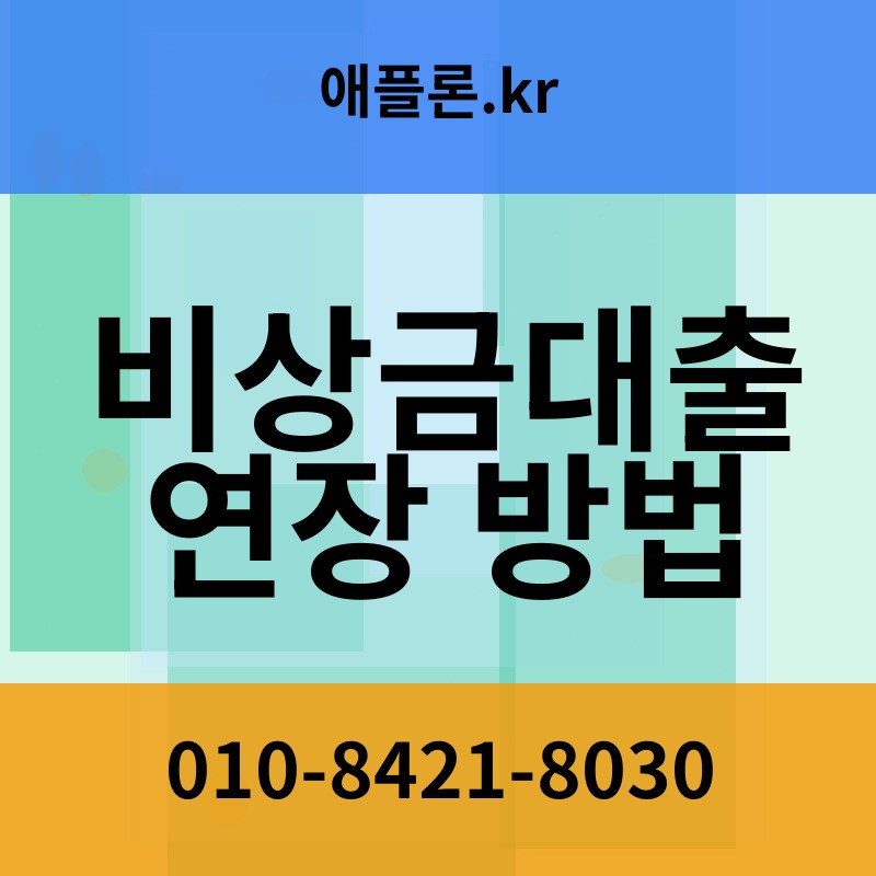 비상금대출 연장 방법 | 애플론.kr | 010-8421-8030