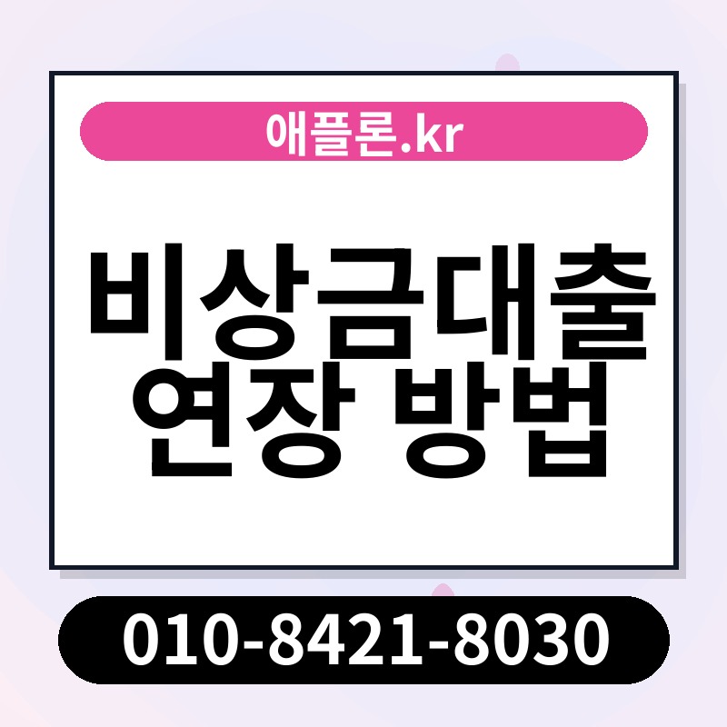 비상금대출 연장 방법 | 애플론.kr | 010-8421-8030
