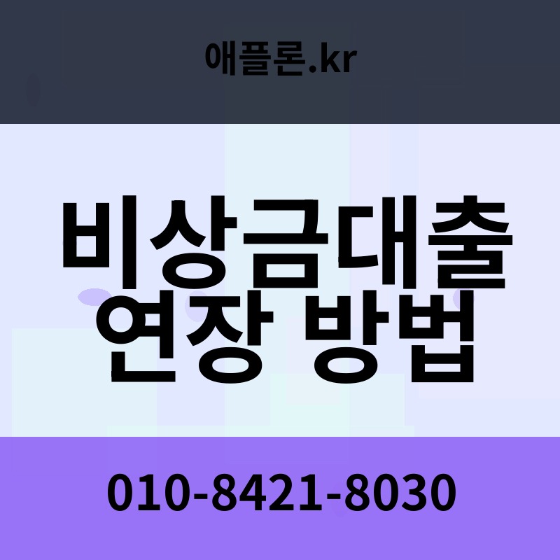 비상금대출 연장 방법 | 애플론.kr | 010-8421-8030