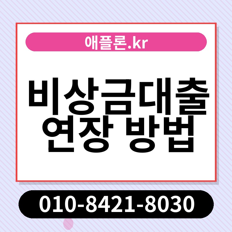 비상금대출 연장 방법 | 애플론.kr | 010-8421-8030