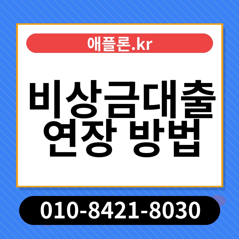 비상금대출 연장 방법 | 애플론.kr | 010-8421-8030