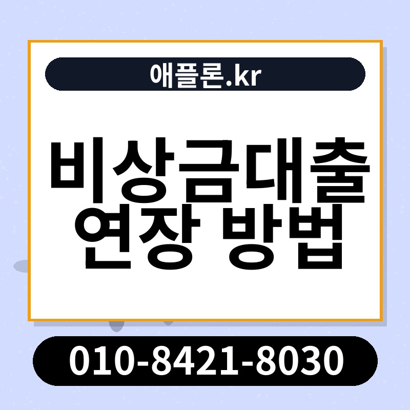 비상금대출 연장 방법 | 애플론.kr | 010-8421-8030