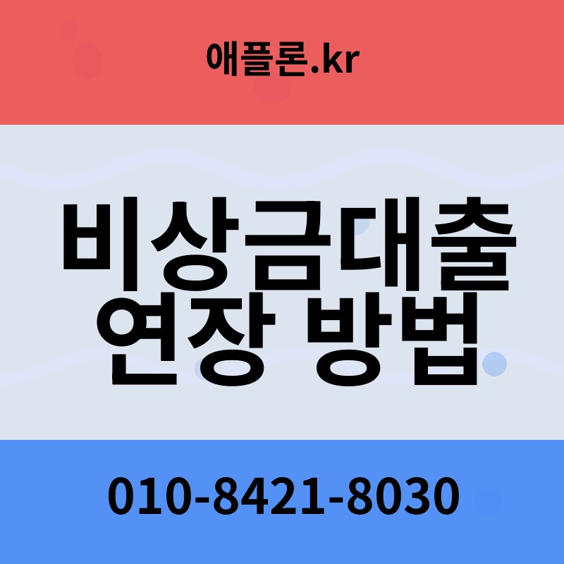 비상금대출 연장 방법 | 애플론.kr | 010-8421-8030
