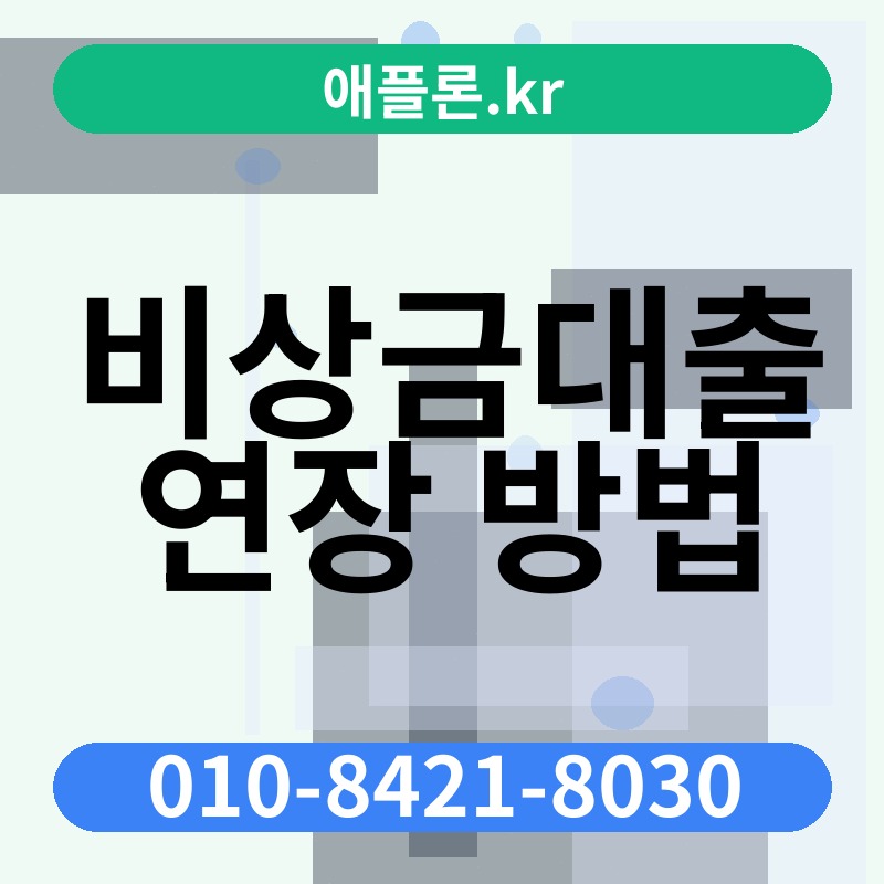 비상금대출 연장 방법 | 애플론.kr | 010-8421-8030