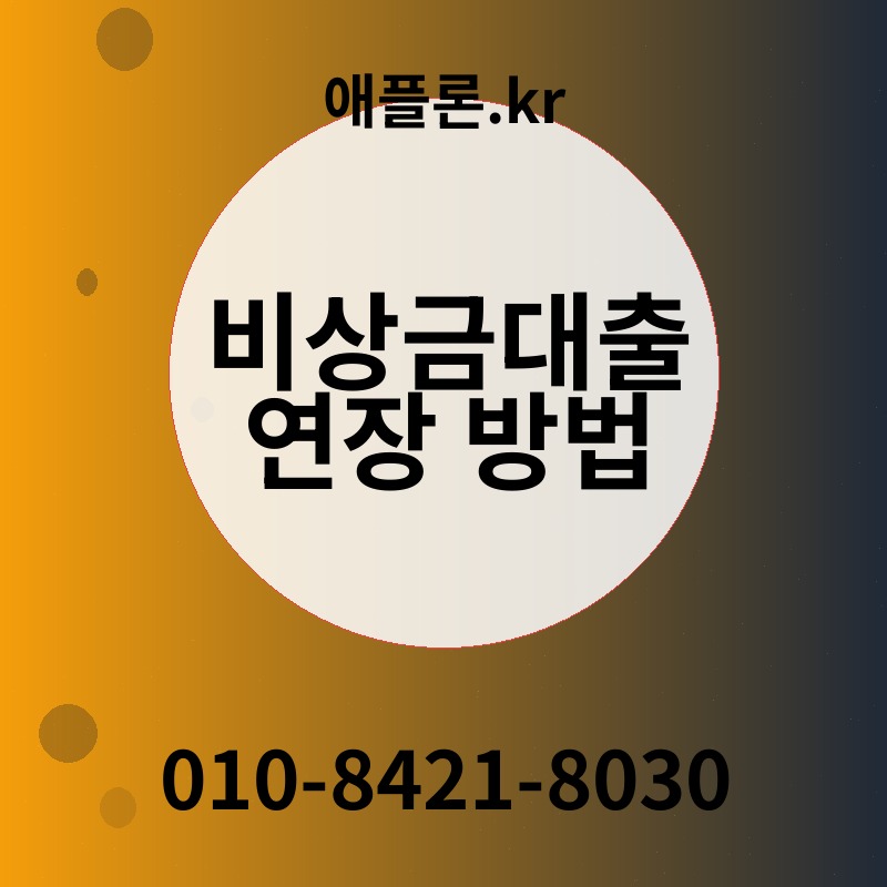 비상금대출 연장 방법 | 애플론.kr | 010-8421-8030
