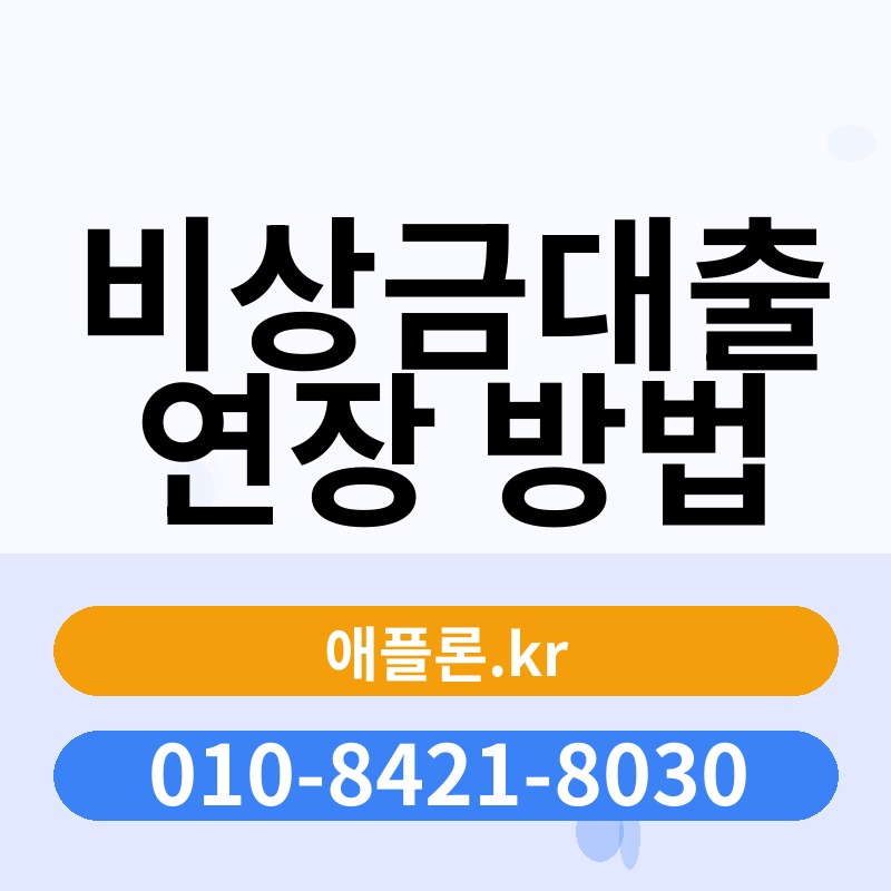 비상금대출 연장 방법 | 애플론.kr | 010-8421-8030
