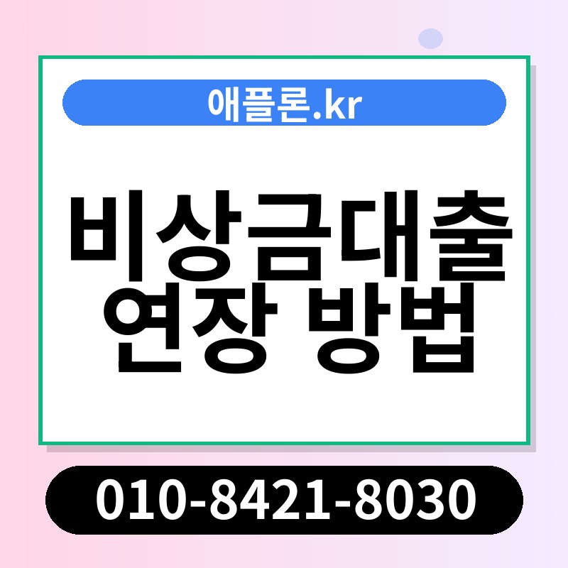 비상금대출 연장 방법 | 애플론.kr | 010-8421-8030