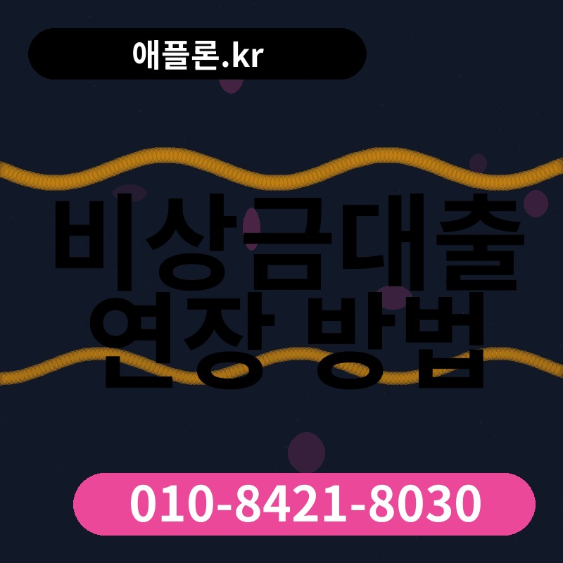 비상금대출 연장 방법 | 애플론.kr | 010-8421-8030