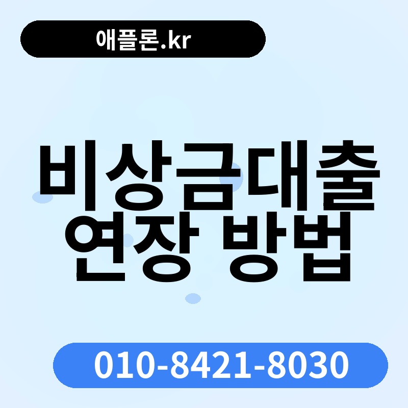 비상금대출 연장 방법 | 애플론.kr | 010-8421-8030