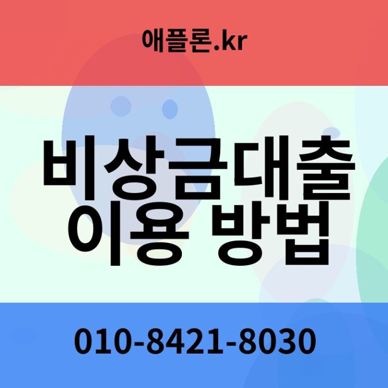 비상금대출 이용 방법 | 애플론.kr | 010-8421-8030