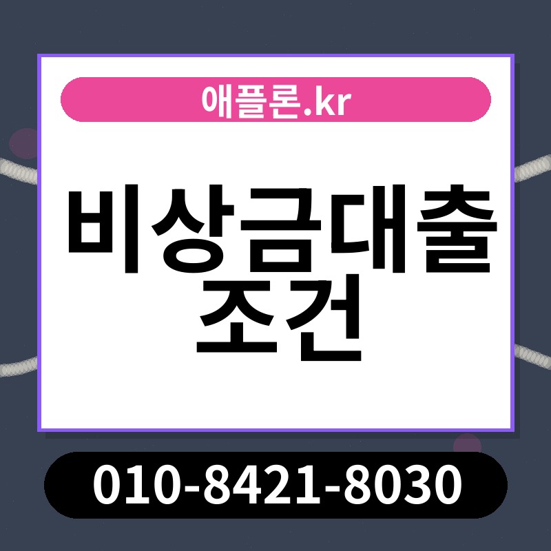 비상금대출 조건 | 애플론.kr | 010-8421-8030
