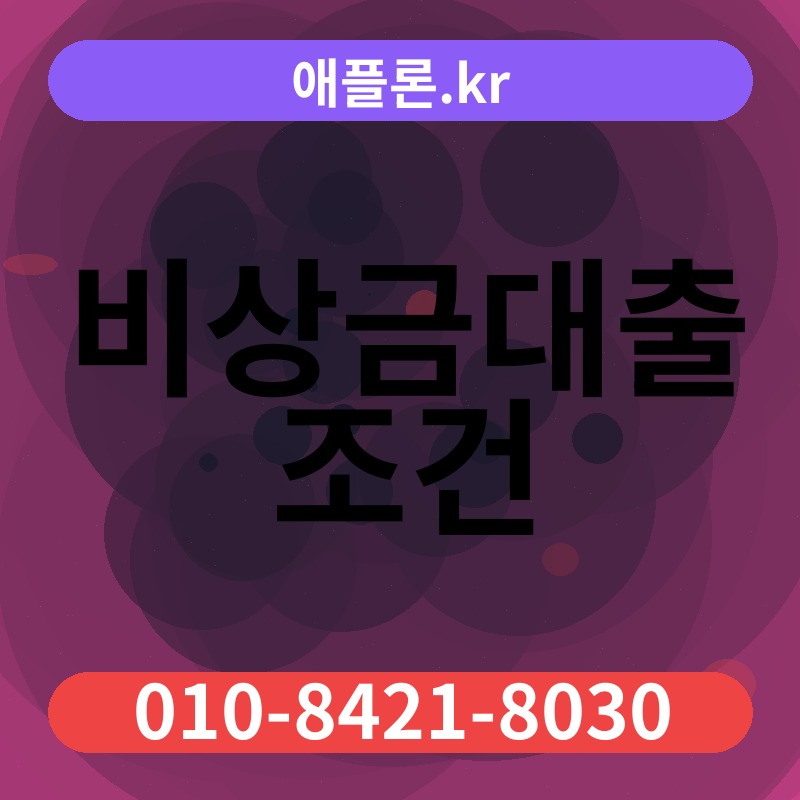 비상금대출 조건 | 애플론.kr | 010-8421-8030