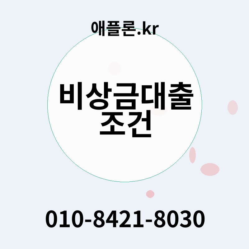 비상금대출 조건 | 애플론.kr | 010-8421-8030