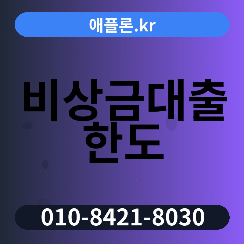비상금대출 한도 | 애플론.kr | 010-8421-8030