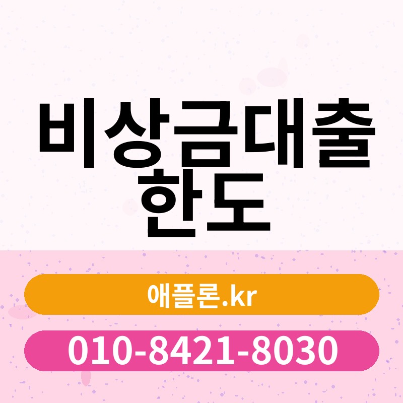 비상금대출 한도 | 애플론.kr | 010-8421-8030