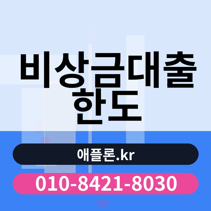 비상금대출 한도 | 애플론.kr | 010-8421-8030