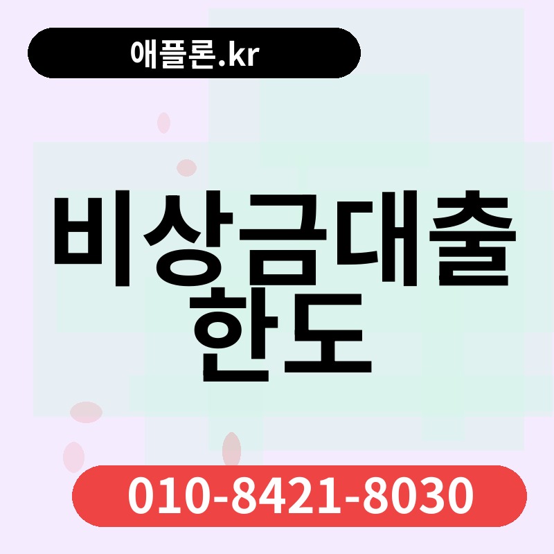 비상금대출 한도 | 애플론.kr | 010-8421-8030