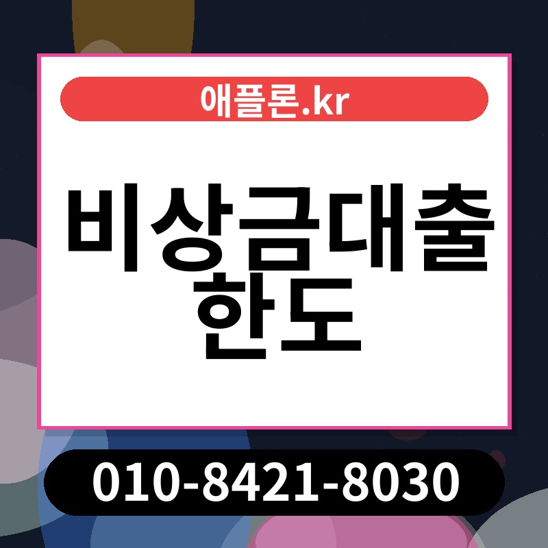 비상금대출 한도 | 애플론.kr | 010-8421-8030