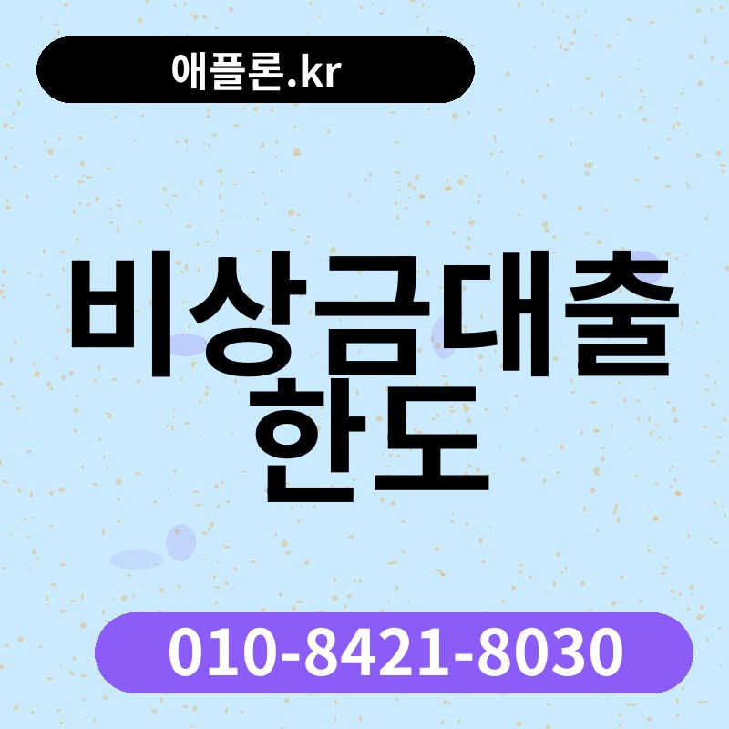 비상금대출 한도 | 애플론.kr | 010-8421-8030
