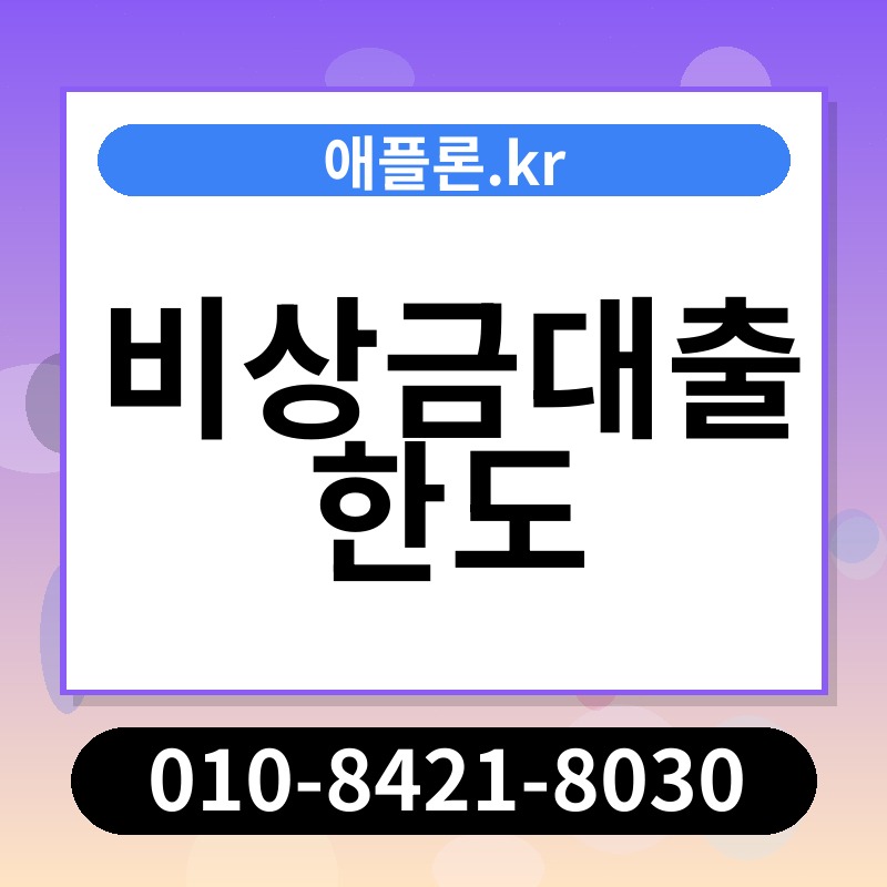 비상금대출 한도 | 애플론.kr | 010-8421-8030