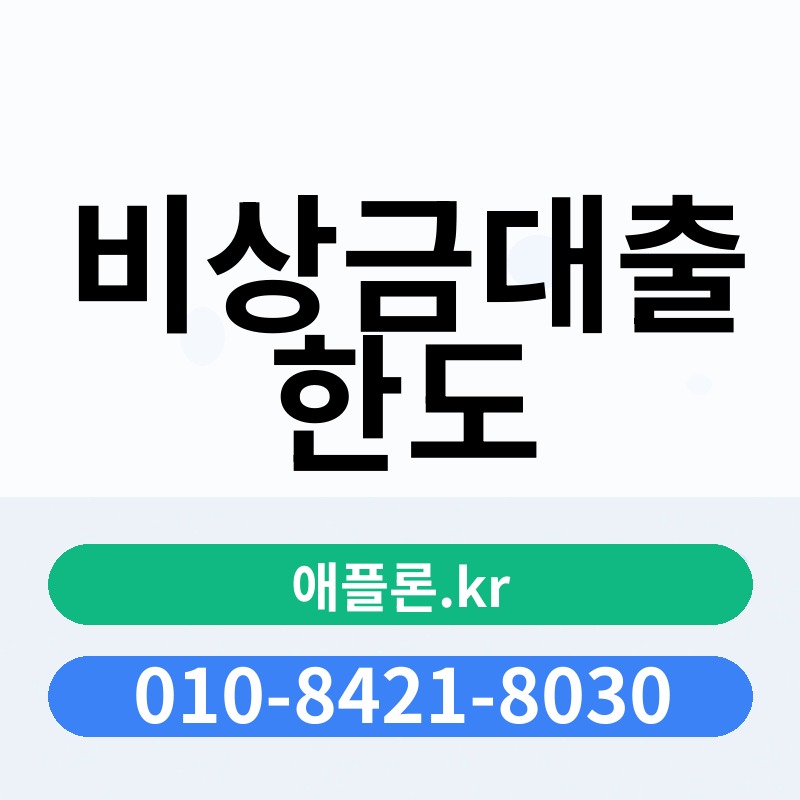 비상금대출 한도 | 애플론.kr | 010-8421-8030