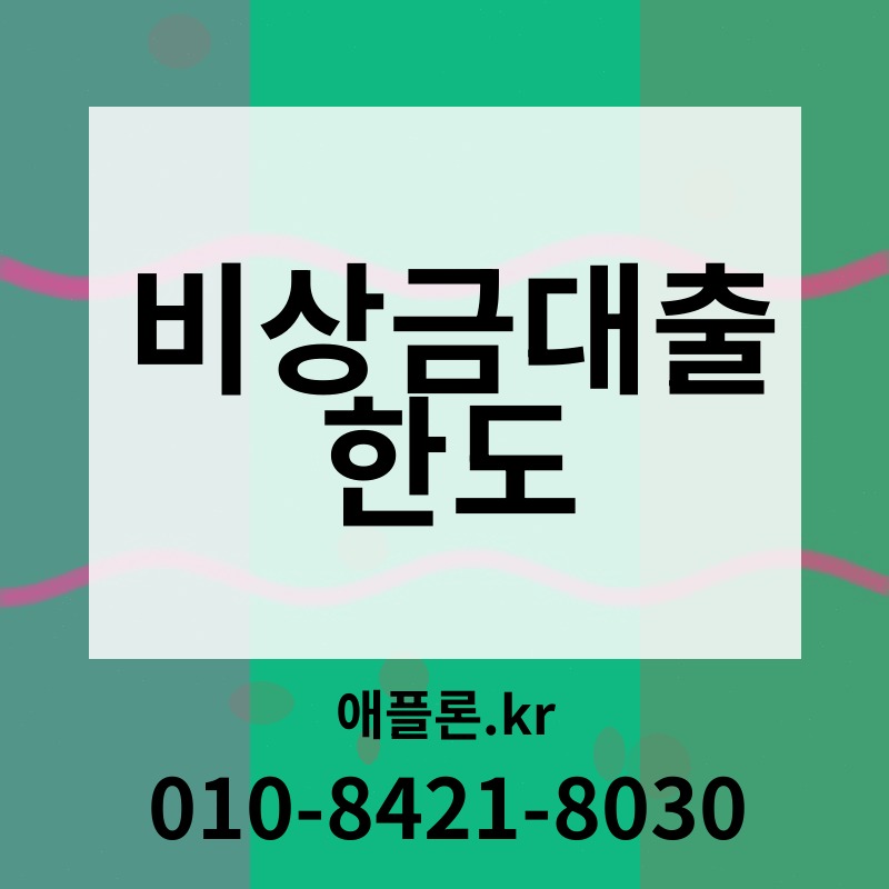 비상금대출 한도 | 애플론.kr | 010-8421-8030