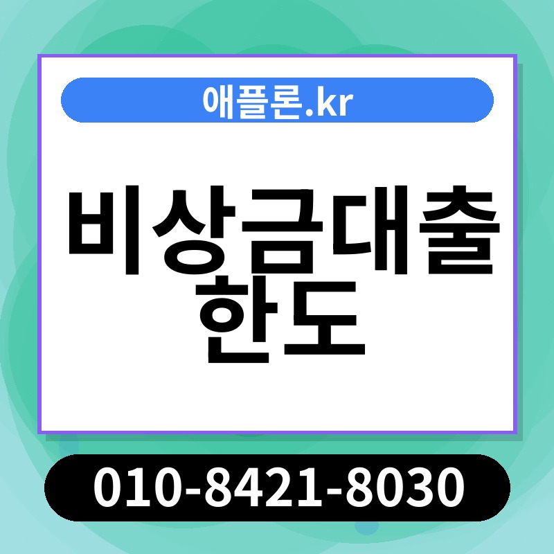 비상금대출 한도 | 애플론.kr | 010-8421-8030