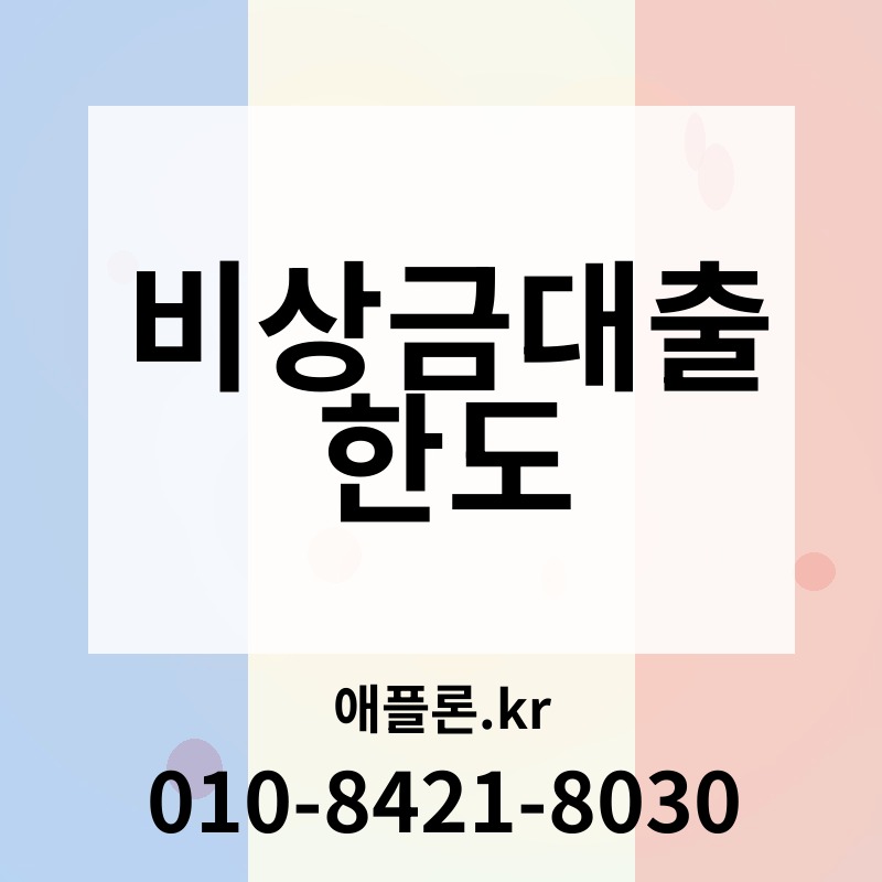 비상금대출 한도 | 애플론.kr | 010-8421-8030