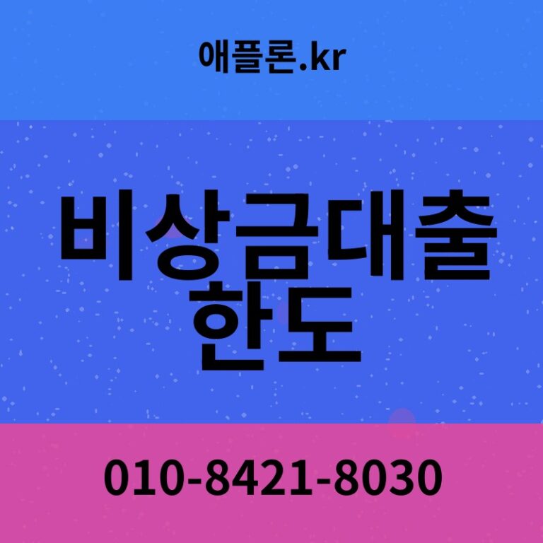 비상금대출 한도 | 애플론.kr | 010-8421-8030