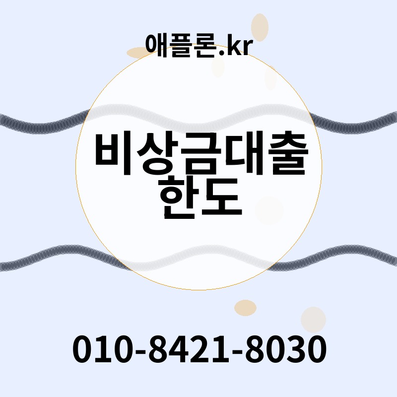 비상금대출 한도 | 애플론.kr | 010-8421-8030
