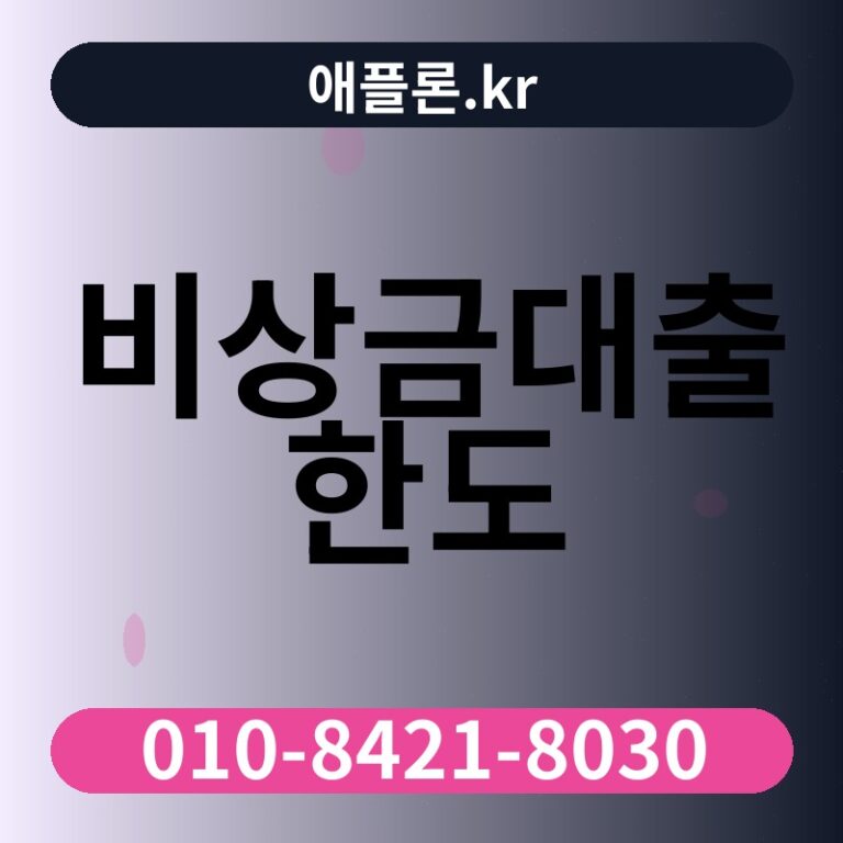 비상금대출 한도 | 애플론.kr | 010-8421-8030