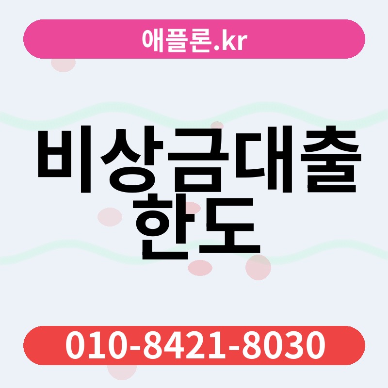 비상금대출 한도 | 애플론.kr | 010-8421-8030