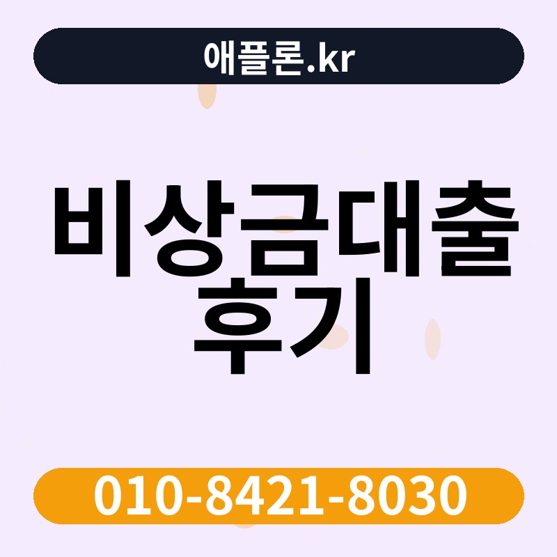 비상금대출 후기 | 애플론.kr | 010-8421-8030