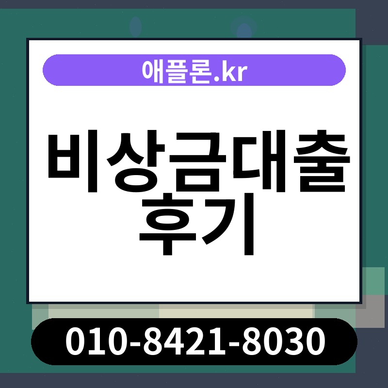 비상금대출 후기 | 애플론.kr | 010-8421-8030