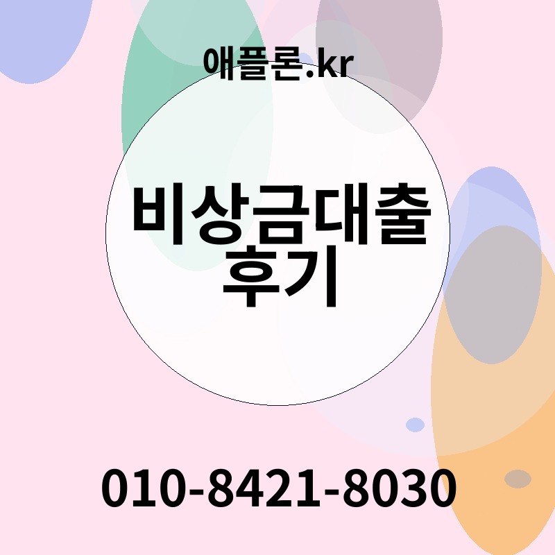 비상금대출 후기 | 애플론.kr | 010-8421-8030