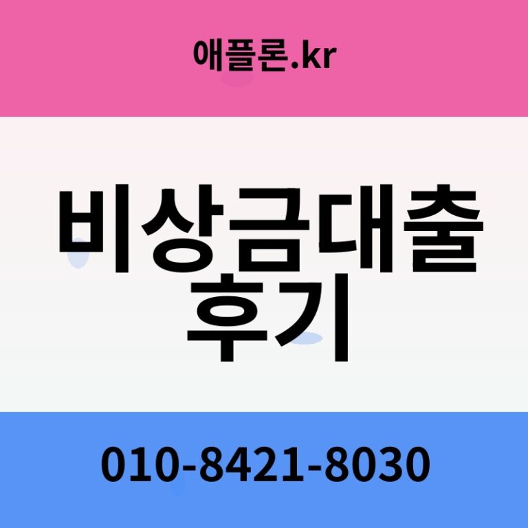 비상금대출 후기 | 애플론.kr | 010-8421-8030