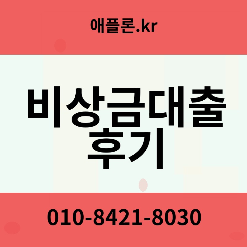 비상금대출 후기 | 애플론.kr | 010-8421-8030