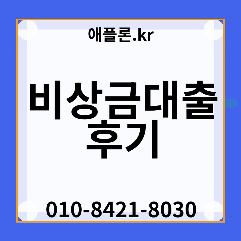 비상금대출 후기 | 애플론.kr | 010-8421-8030