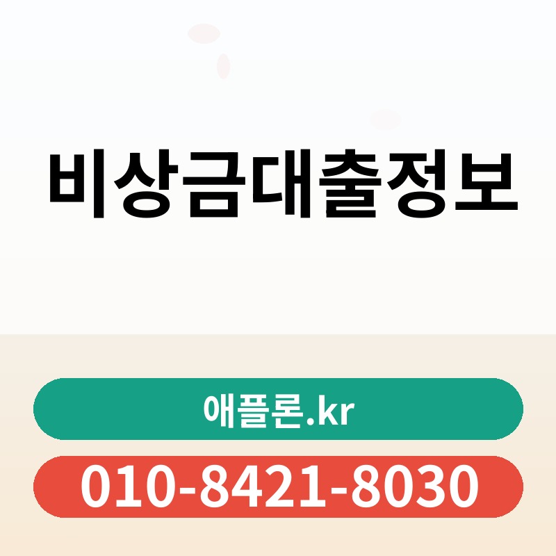 비상금대출정보 | 애플론.kr | 010-8421-8030