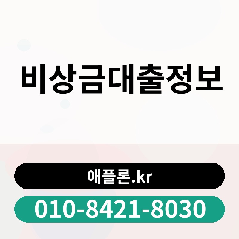 비상금대출정보 | 애플론.kr | 010-8421-8030