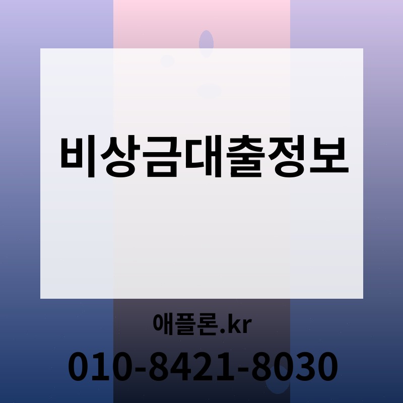 비상금대출정보 | 애플론.kr | 010-8421-8030