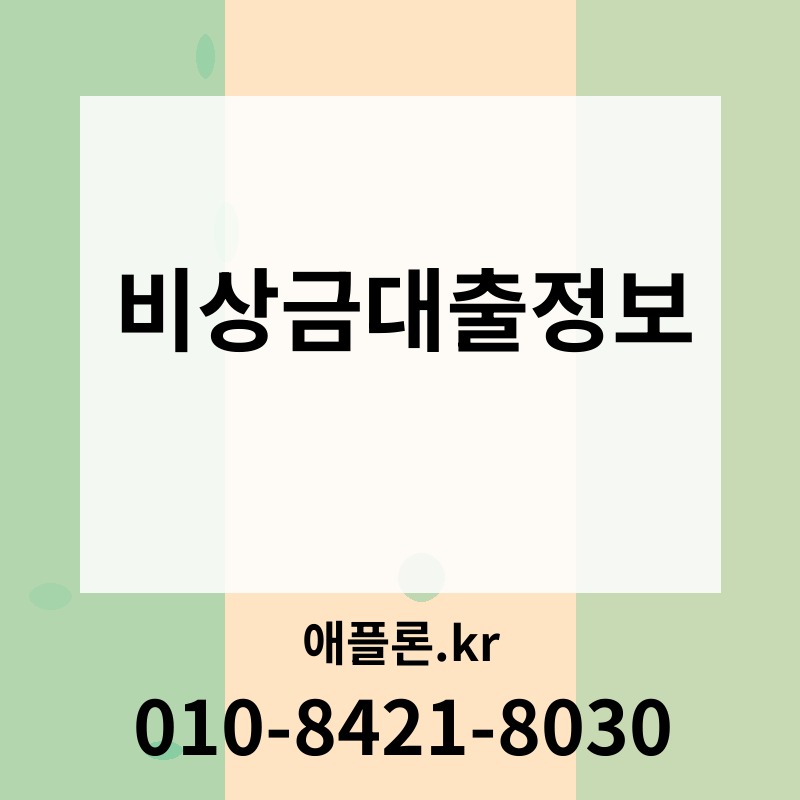 비상금대출정보 | 애플론.kr | 010-8421-8030