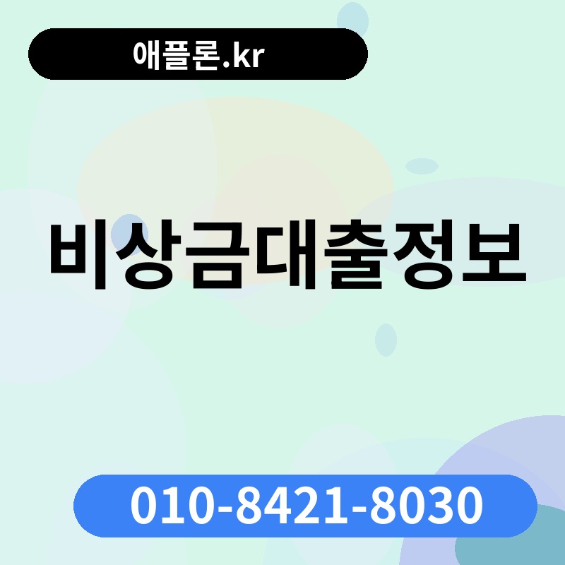 비상금대출정보 | 애플론.kr | 010-8421-8030