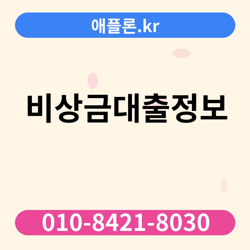 비상금대출정보 | 애플론.kr | 010-8421-8030