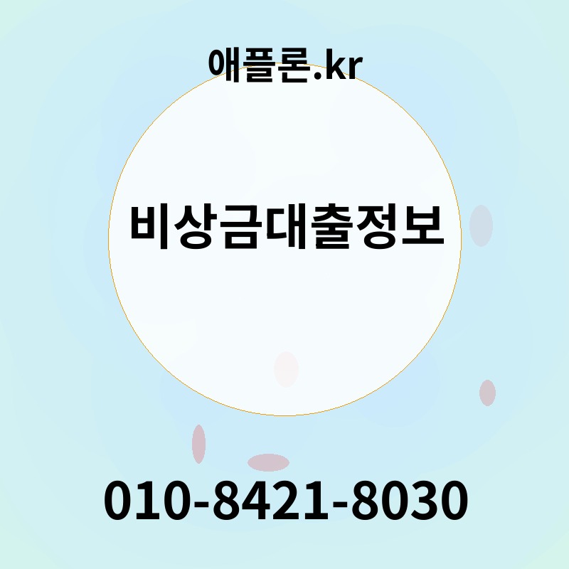 비상금대출정보 | 애플론.kr | 010-8421-8030