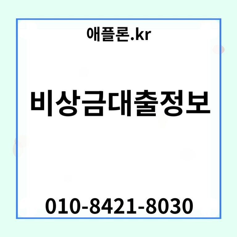 비상금대출정보 | 애플론.kr | 010-8421-8030