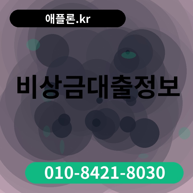 비상금대출정보 | 애플론.kr | 010-8421-8030