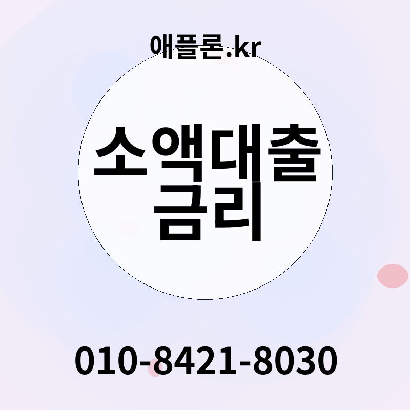 소액대출 금리 | 애플론.kr | 010-8421-8030