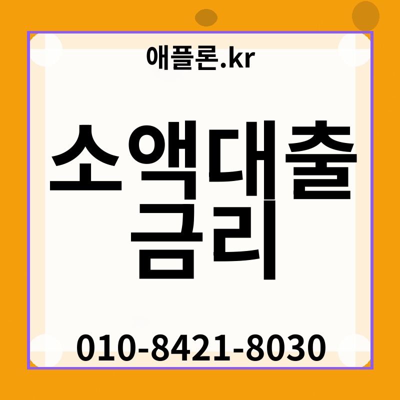 소액대출 금리 | 애플론.kr | 010-8421-8030